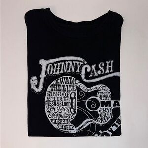 Black Johnny Cash Graphic T-Shirt